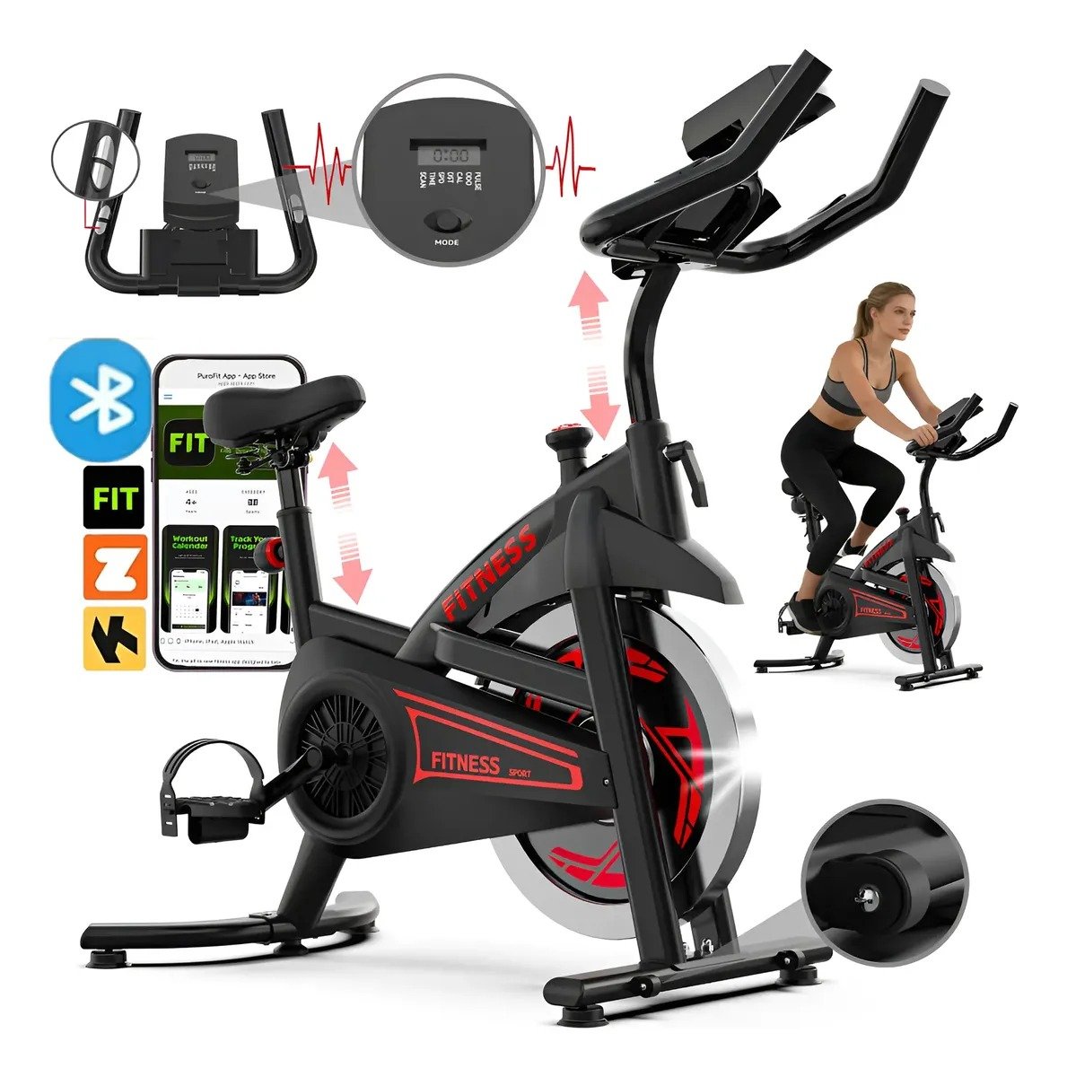 Bicicleta Ergometrica Spinning Inercia 23kg Bluetooth App 3333