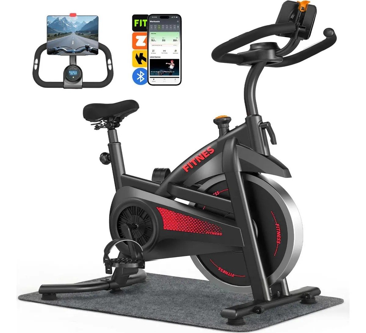 Bicicleta Ergometrica Spinning Profissional Inercia 15kg App 247758