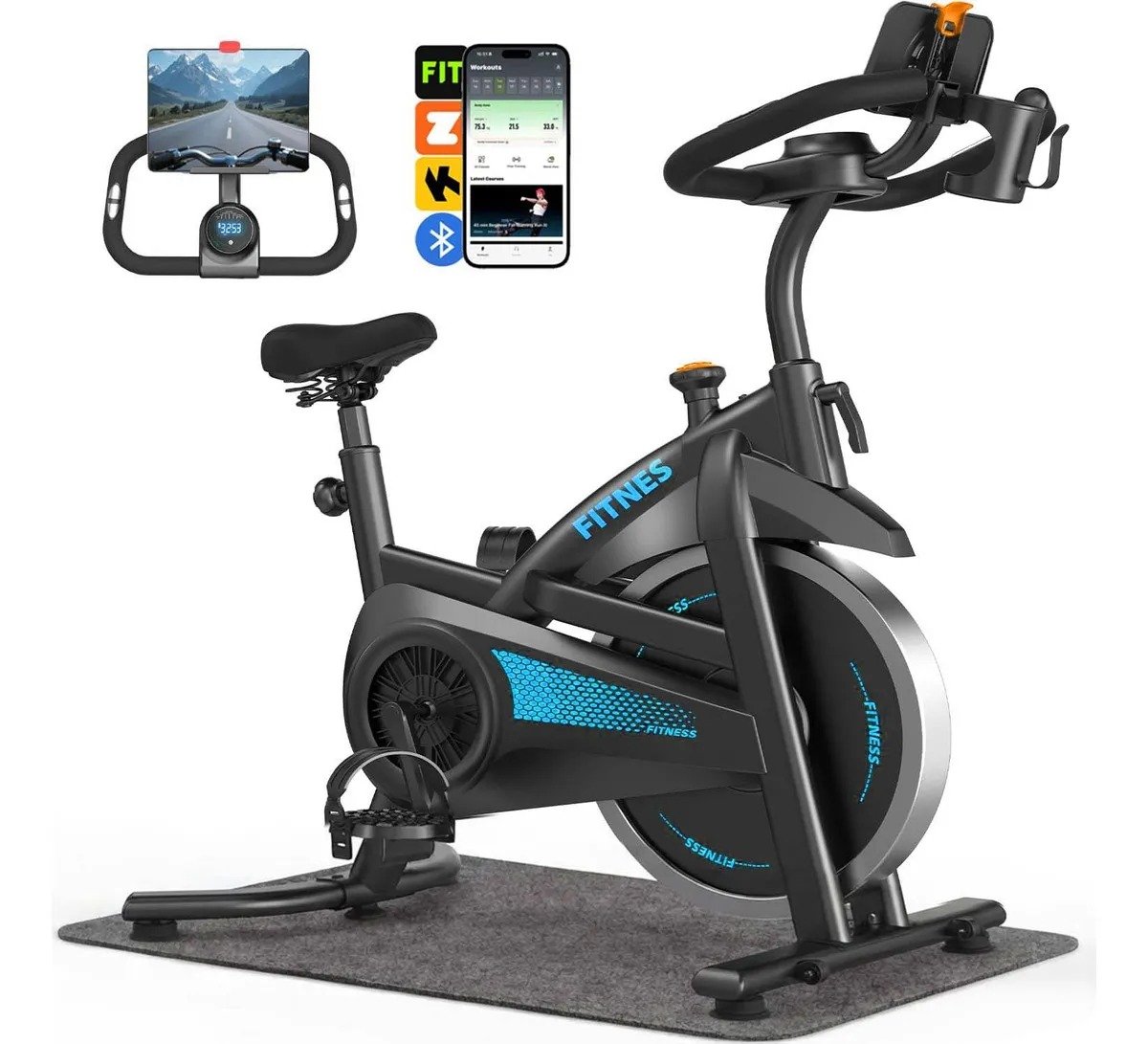 Bicicleta Ergometrica Spinning Rmira Com Bluetooth Inercia 12kg e Suporte 150kg 32561