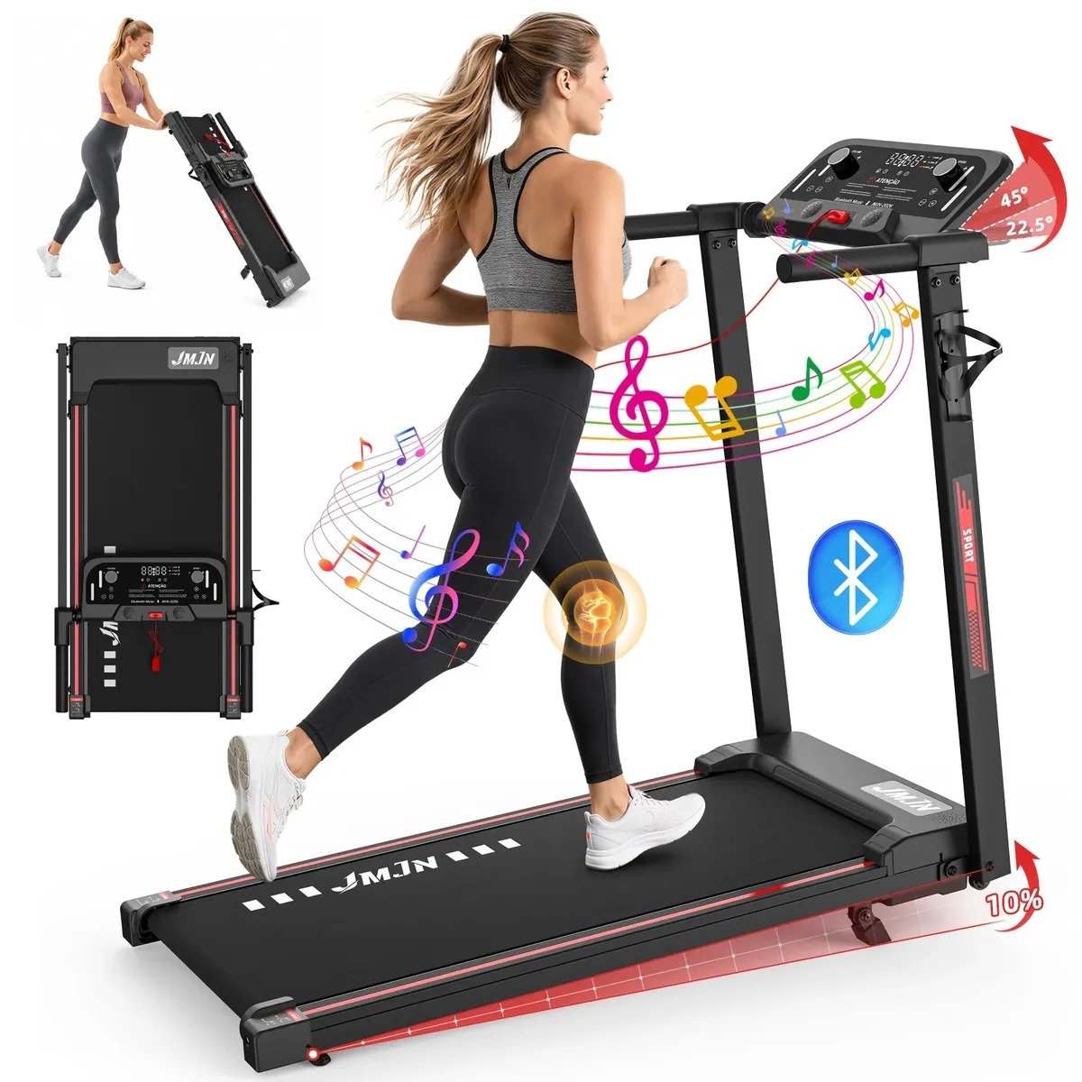 Esteira Eletrica Ergometrica 14km Dobravel Fitness 120kg Este Com Bluetooth 789