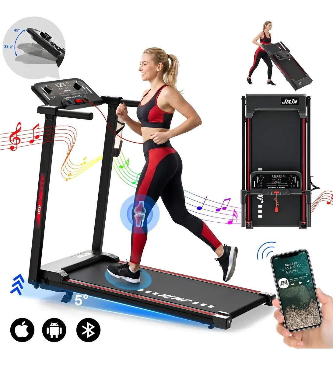 Esteira Ergometrica Eletrica Dobravel Bluetooth Tela Led 741